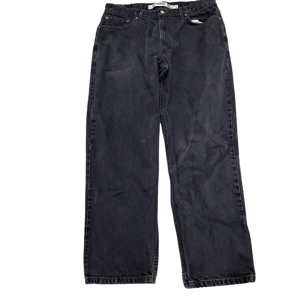 Levis 550 Jeans Men 38Wx32L ACT 36Wx31L Black Relaxed Straight Black Batwing VTG